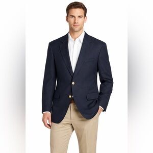 Stafford Navy Blazer Gold Buttons Classic Preppy Vintage Y2K